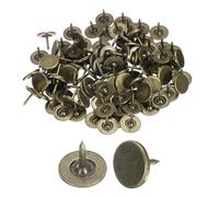 QUARKZMAN 100Pz Chiodi per Tappezzeria, Testa Piana da 11mmx10mm Chiodi Decorativi per Mobili Puntine per Mobili Divani Testate, Bronzo
