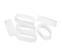QUARKZMAN 100pz Elastici in Gomma Siliconica, 17x6mm Fascette in Silicone Fascette Fermacavi Elastici Resistenti Antiscivolo per Avvolgimenti Avvolgimento Cavi Borse, Bianco