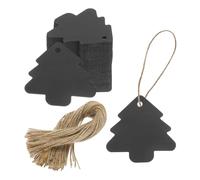 QUARKZMAN 100pz Etichette Regalo in Carta Kraft con Cordino, 2,2x2,12" Etichette Carta Alberi Natale Etichetta Sacchetti Regalo Neri per Etichette Prezzo Regali Natale Artigianato Matrimonio