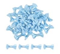QUARKZMAN 100Pz Fiocchetti Blu 1.2" x 0.6" Mini Fiocco di Nastro Piccoli Fiocchi Raso Multicolori Ingrosso per DIY Cucito Scrapbooking Regalo Presente Decorazione Casa Natalizi
