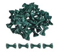 QUARKZMAN 100Pz Fiocchetti Verde Scuro 1.2" x 0.6" Mini Fiocco di Nastro Piccoli Fiocchi Raso Multicolori Ingrosso per DIY Cucito Scrapbooking Regalo Presente Decorazione Casa Natalizi