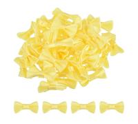 QUARKZMAN 100pz Fiocchi Giallo 1,2" x 0,6" Mini Fiocco per Creare Piccoli Fiocchi di Raso all'Ingrosso per Cucito Fai da Te Scrapbooking Regalo Nozze Presente Decorazione
