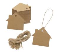 QUARKZMAN 100pz Grezzo Carta Etichette Regalo Spago 2.3x2.2" Marrone | Legno Polpa Carta, Sacchetti Regalo Etichette per Prezzo, Etichette Natale Artigianato Festa Bomboniere