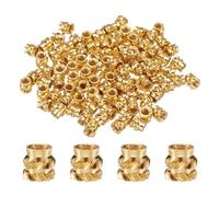 QUARKZMAN 100pz Inserti Filettati M2.5 Inserto in Ottone Termofissato M2.5x4mm, OD 4mm Dadi Zigrinati, Boccola Filettata Ottone per Stampa 3D Inserti Filettati Femmina Dadi