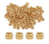 QUARKZMAN 100pz Inserti Filettati M2 Inserto in Ottone Termofissato M2x2.5mm, OD 3.5mm Dadi Zigrinati, Boccola Filettata Ottone per Stampa 3D Inserti Filettati Femmina Dadi