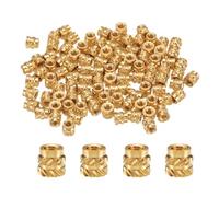 QUARKZMAN 100pz Inserti Filettati M2 Inserto in Ottone Termofissato M2x3.5mm, OD 3.5mm Dadi Zigrinati, Boccola Filettata Ottone per Stampa 3D Inserti Filettati Femmina Dadi
