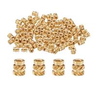 QUARKZMAN 100pz Inserti Filettati M2 Inserto in Ottone Termofissato M2x4mm, OD 3.5mm Dadi Zigrinati, Boccola Filettata Ottone per Stampa 3D Inserti Filettati Femmina Dadi