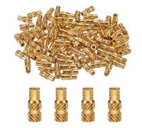 QUARKZMAN 100pz Inserti Filettati M3 Inserto in Ottone Termofissato M3x12mm, OD 5mm Dadi Zigrinati, Boccola Filettata Ottone per Stampa 3D Inserti Filettati Femmina Dadi