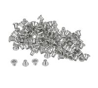 QUARKZMAN 100Pz Occhielli in Metallo Foro 2mm Occhielli per Teloni Piccolo Occhiello per Scarpe Vestiti Cintura Tessuto Borsa Fai da Te Progetto, Argento Tonalità