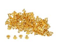 QUARKZMAN 100Pz Occhielli in Metallo Foro 2mm Occhielli per Teloni Piccolo Occhiello per Scarpe Vestiti Cintura Tessuto Borsa Fai da Te Progetto, Oro Tonalità