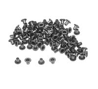 QUARKZMAN 100Pz Occhielli in Metallo Foro 2mm Occhielli per Teloni Piccolo Occhiello per Scarpe Vestiti Cintura Tessuto Borsa Fai da Te Progetto, Grigio Scuro