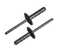 QUARKZMAN 100Pz Rivetti Ciechi in Alluminio 3/16"x3/4", Testa Larga Multi-Grip con Spinotto in Acciaio per Metallo, Mobili, Automotive, Colore Nero