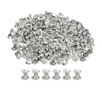 QUARKZMAN 100pz Rivetti in Strass Argento,Rivetti Pelle Borchie Cristallo Piedini Metallo con Doppio Tappo Strass Perno Artigianali per Borse Vestiti Scarpe Cinture Fai Da Te 6mm/0,24"