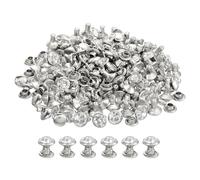 QUARKZMAN 100pz Rivetti in Strass Argento,Rivetti Pelle Borchie Cristallo Piedini Metallo con Doppio Tappo Strass Perno Artigianali per Borse Vestiti Scarpe Cinture Fai Da Te 7mm/0,28"