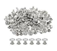 QUARKZMAN 100pz Rivetti in Strass Argento,Rivetti Pelle Borchie Cristallo Piedini Metallo con Doppio Tappo Strass Perno Artigianali per Borse Vestiti Scarpe Cinture Fai Da Te 8mm/0,31"
