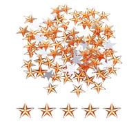 QUARKZMAN 100Pz Strass Acrilici a Forma di Stella 14x14mm Strass Adesivi Stella Termoadesivi per Gioielli per Creare Gioielli, Pittura del Viso, Costumi, Arancione