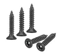 QUARKZMAN 100Pz Viti Torx Testa Piana M3 x 16mm Acciaio Inossidabile 304 Viti Autofilettanti Testa Piana Antifurto Resistenti Tampering per Legno Bit T10 Recinzione Decking (Nero)