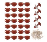 QUARKZMAN 100Set 14mm Nasi di Sicurezza in Plastica Grandi A Forma di Triangolo Marroni con Rondella per Animali all'Uncinetto Pupazzi Peluche Orsacchiotti Artigianato