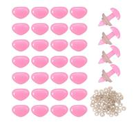 QUARKZMAN 100set Nasi di Sicurezza in Plastica Grande Triangolo 7mm Rosa con Rondella per Cucire Animali di Peluche Bambole Artigianali Pupazzi Orsacchiotti Giocattoli