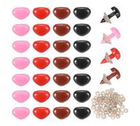 QUARKZMAN 100set Nasi di Sicurezza in Plastica Grande Triangolo 9mm Marrone/Nero/Rosa/Rosso con Rondella per Animali all'Uncinetto Bambole di Peluche Artigianato Pupazzi Orsacchiotto