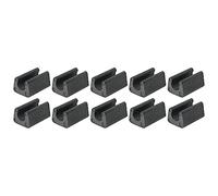 QUARKZMAN 10mm Dia. Fissaggio Plastica Mobili Piede Scivoli x 20pz U-Forma Sedia Gamba Copertura Protezioni per Tubo Inserto, [Nero]