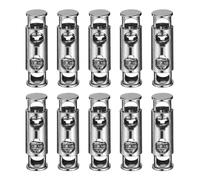 QUARKZMAN 10Pci Fermacordi A Doppio Foro, 6mm Clip Fermapasso A Molla metallo Per Lacci Da Scarpe Cordini Paracord, Grigio Scuro, Diametro 10mm