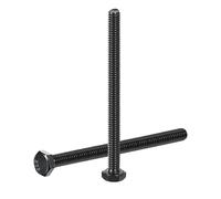 QUARKZMAN 10Pcs 1/4-20 x 3-1/2" Bulloni A Testa Esagonale, 304 Acciaio Inossidabile Filettatura Completa Bullone A Testa Esagonale, Finitura Ossidazione Nera, Produzione Macchinari, Nero
