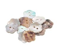 QUARKZMAN 10Pcs Bottoni In Conchiglia Perle 0.6" (15mm) 2 Fori Fiore Conchiglia Cucito Bottoni Naturali Per Abbigliamento Craft Camicia DIY