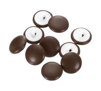 QUARKZMAN 10pcs Bottoni Ricoperti In Pelle PU Diametro 15mm Gambo Rotondo In Plastica Sostituti Per Cucitura Decorazione Abbigliamento Accessori Fai Da Te, Marrone