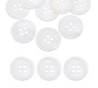 QUARKZMAN 10Pcs Bottoni Tondi Naturali In Conchiglia 18mm 4 Fori Bottoni Madreperla Per Cucito Per Abiti Camicie Vestiti Cucito Fai Da Te Creazione Artigianale Bianco