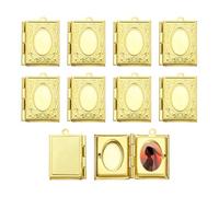 QUARKZMAN 10Pcs Ciondolo Portafoto Personalizzato Tonalità Rame Scuro | Ciondolo Libro Retrò In Rame, Per Donne Uomini, Portachiavi Memoriale Fai Da Te, Collana Bracciale Creazione Gioielli