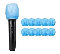 QUARKZMAN 10Pcs Copri Microfono Monouso, Non Tessuto Classico Retro DinAmici Copri Microfono Vocale Windshield PodMic Per KTV, Sala Registrazione, Spettacolo Dal Originale, Blu