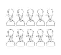 QUARKZMAN 10Pcs Ganci Girevoli, 0.63 Pollice Anello D gancio a molla Metallico Con Chiusura A Molla Per Borse Portachiavi Cinture Cinghie, Argento