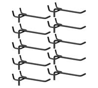 QUARKZMAN 10Pcs Ganci Per Pannello Forato 4" Acciaio Inossidabile Gancio Da Parete Portautensili Organizzatore Per Banco Di Lavoro Garage Cucina Negozio Nero