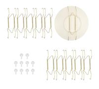 QUARKZMAN 10Pcs Ganci Per Piatti 6" Invisibili Portapiatti A Forma Di W Oro | Acciaio Inossidabile, Per Piatti Da Parete, Con Chiodo, Senza Tracce, Per Decorazioni