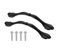 QUARKZMAN 10Pcs Maniglie Per Cassetti, Lunghezza 5.1" (130mm) Maniglie Per Cucina In Lega Di Alluminio, Maniglie Per Mobili Con Viti Per Pensile Cucina, Guardaroba, Nero