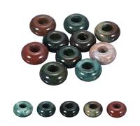 QUARKZMAN 10pcs Perle Di Pietra Con Grande Foro Gemma Da 10mm Agata Verde