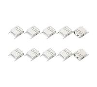 QUARKZMAN 10Pcs USB2.0 Tipo A Femmina Socket Connettore Jack Porta 4Pin DIP 180 Gradi Adattatore Riparazione Sostituzione Per Circuiti Stampati PCB Dispositivi Digitali(Bianco 0.67"L)