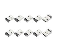 QUARKZMAN 10Pcs USB2.0 Type A Maschio Presa Connettore Jack Porta 4Pin DIP 90 Gradi Riparazione Sostituzione Adattatore Per Circuiti Stampati PCB Dispositivi Digitali Nero