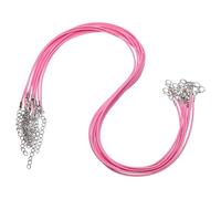 QUARKZMAN 10Pz 20 Pollici Cordino per Collana Cerato, Cordino per Collana All'Ingrosso Con Chiusura Cordino in Pelle Cerata Da 1,5mm per Creazione di Gioielli, Rosa