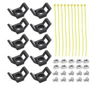 QUARKZMAN 10pz Base per Fascette Stringicavo con Foro 5mm Montaggio a Forma di Y per Profili in Alluminio Standard Europei Serie 20 con Viti M5, Dadi, Fascette Nere