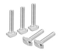 QUARKZMAN 10pz Bulloni a T-Slot, M6 x 30mm Vite a T Testa a Martello Perno a Inserimento per 3030 Serie Profilo Estruso Alluminio Scanalatura a T, Acciaio Inossidabile 304, Argento
