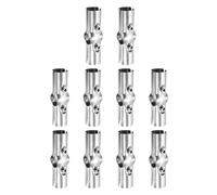 QUARKZMAN 10pz Connettore Tubi Strutturali, 180 Gradi Morsetto Recinzione Collegamento a Catena Metallo 3 Vie Morsetto Guide Terminali Raccordo Angolare Croce Acciaio Inossidabile Argento