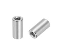 QUARKZMAN 10Pz Dadi Connettore Rotondo M4, Dado Accoppiamento Acciaio Inossidabile 304 Lunghezza 10mm/0.39" Dado Perno Barra Asta Manicotto Lunghezza Staffa Dado Asta M4x10x6mm