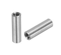 QUARKZMAN 10Pz Dadi Connettore Rotondo M4, Dado Accoppiamento Acciaio Inossidabile 304 Lunghezza 15mm/0.6" Dado Perno Barra Asta Manicotto Lunghezza Staffa, M4x15x6mm