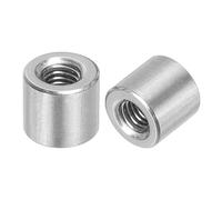 QUARKZMAN 10Pz Dadi Connettore Rotondo M6, Dado Accoppiamento Acciaio Inossidabile 304 Lunghezza 10mm/0.39" Dado Perno Barra Asta Manicotto Lunghezza Staffa, M6x10x10mm