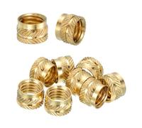 QUARKZMAN 10Pz Inserti Filettati10 x 8mm l x 12mm OD Inserti Dadi in Ottone Puro Dadi Zigrinati per Fissaggio a Caldo, Dado di Incorporamento per Componenti di Stampa 3D