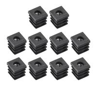 QUARKZMAN 10pz Inserti per Tubi Quadrati con Filettatura M6, per Tubi Quadrati 0,63"x0,63 OD Spina Plastica Nera Inserto per Rotelle Tappi Sedia Gambe Mobili