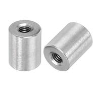 QUARKZMAN 10pz M5 Rotondo Connettore Dadi 304 Acciaio Inox Accoppiamento Dado 15mm/0,6" Lunghezza Manicotto Asta Barra Perno Dado per Staffa M5x15x12mm