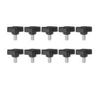 QUARKZMAN 10pz Manopole a T Vite a Testa Alata M6 x 10mm Plastica Nero